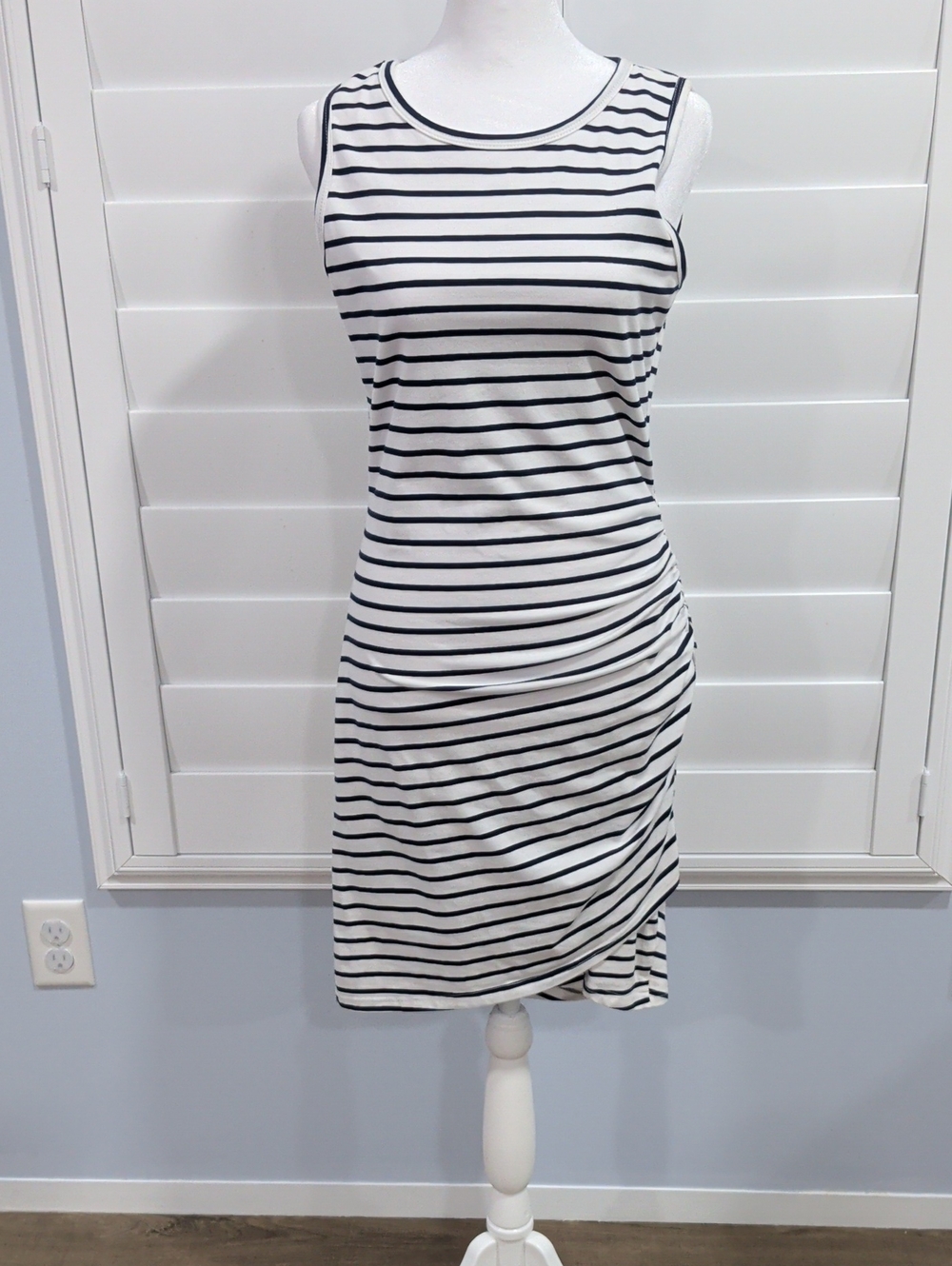 NWOT BTFBM Sleeveless Black and White Striped Knit Dress